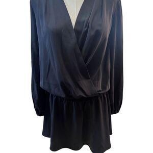 EUC Amanda Uprichard Women's Black Long Sleeve Wrap Ciara Dress XS